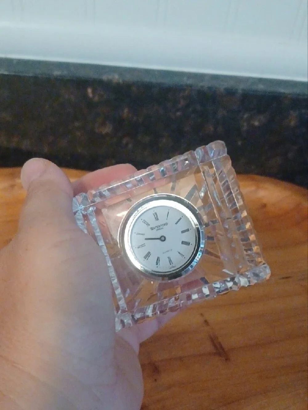 Waterford Clear Crystal Faceted Desk Clock